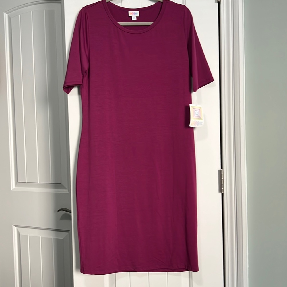 Lularoe short sleeve Julia dress, deep wine, size XL, NWT